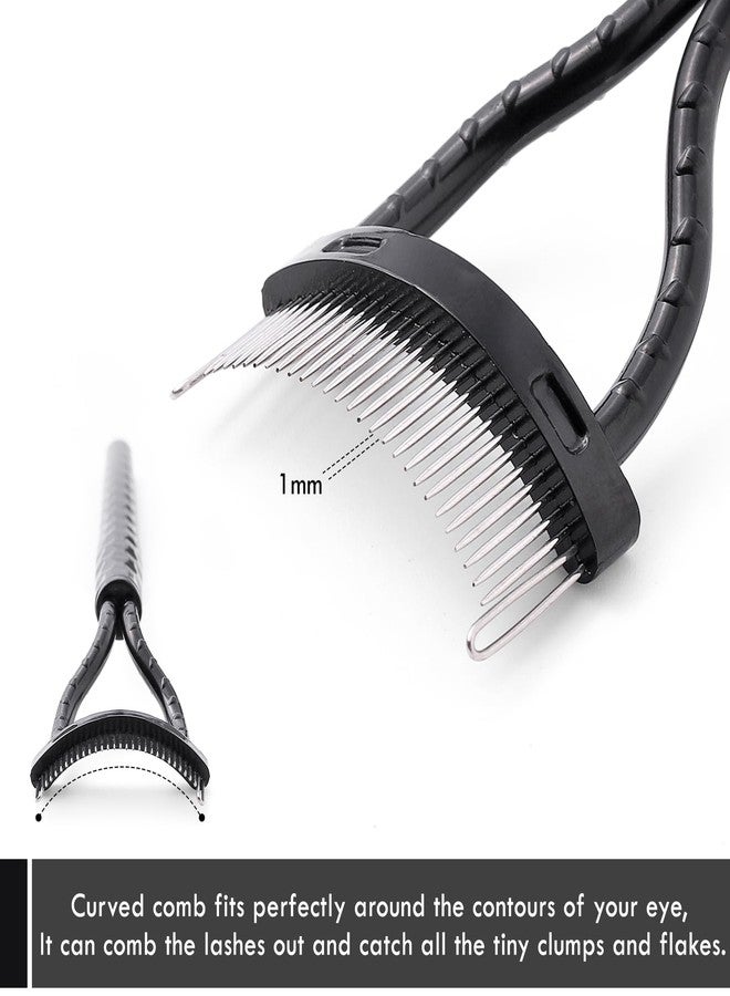 KINGMAS Eyelash Comb Separator, Eye Lash Separator Eyelash Definer Mascara Comb Applicator with Cover - Arc Designed (Black (2Pcs)) - Image 5